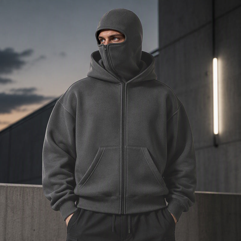 🔥 50% RABATT 😎 Hettegenser med Glidelås & Dobbel Hette til Herre – Avslappet, Moderne & Enkel å Style