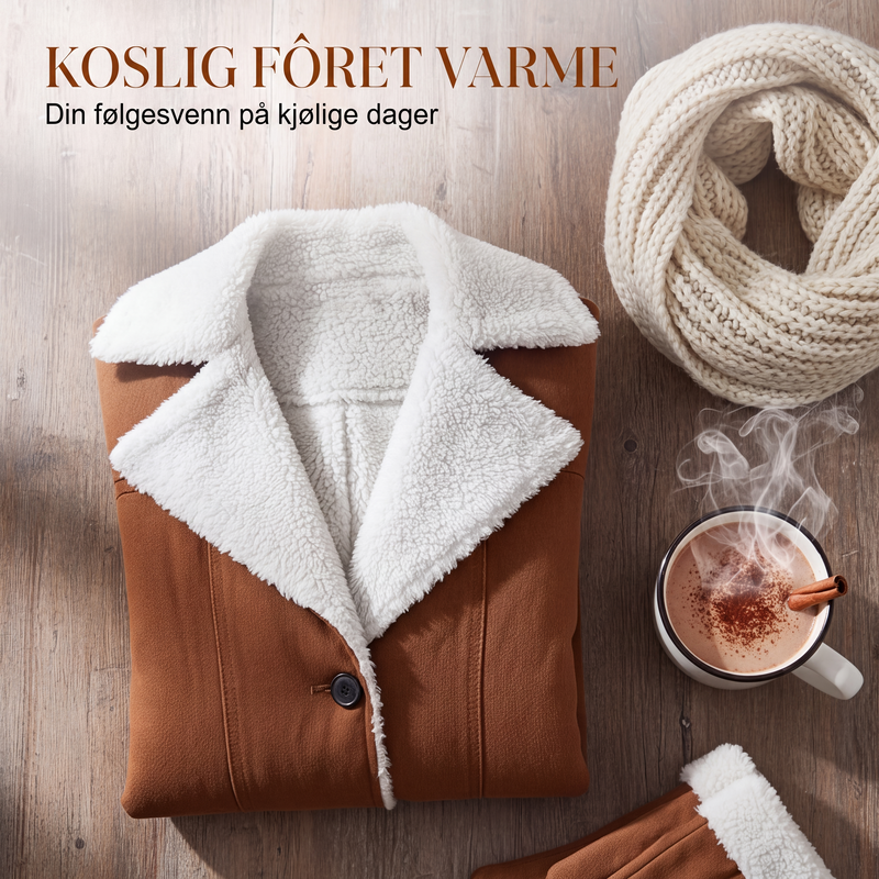 🔥 50% RABATT 🧥 Elegant & Varm Jakke med Slagkrage til Dame – Myk, Flatterende & Perfekt for Høst og Vinter