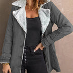 🔥 50% RABATT 🧥 Elegant & Varm Jakke med Slagkrage til Dame – Myk, Flatterende & Perfekt for Høst og Vinter