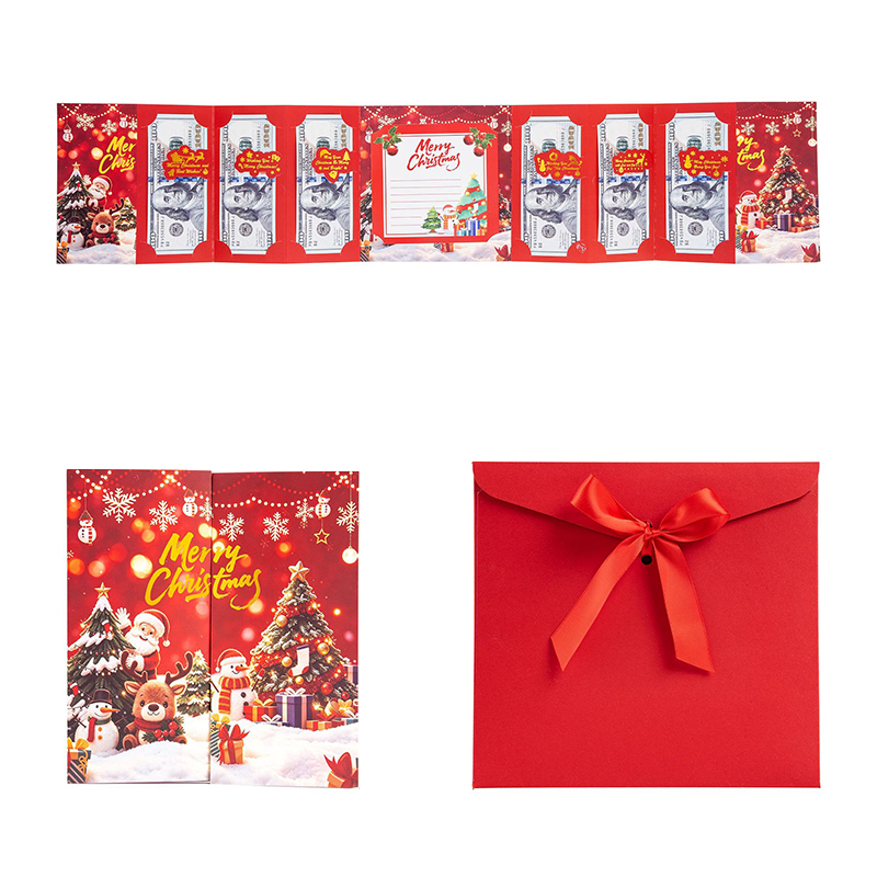 🎄 50% RABATT | Julekort for pengegaver – med lommer, hilsen & gavekonvolutt