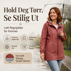 🔥 50% RABATT 🌧️ Vanntett Utendørsjakke med Hette til Dame – Lett, Praktisk & Klar for Skiftende Vær