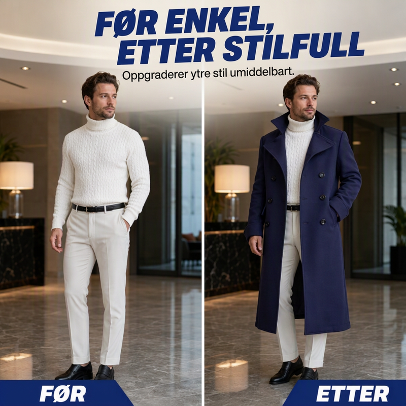 🔥 50% RABATT 🧥 Elegant Herrefrakk – Raffinert Passform, Behagelig Varme & 12 Farger