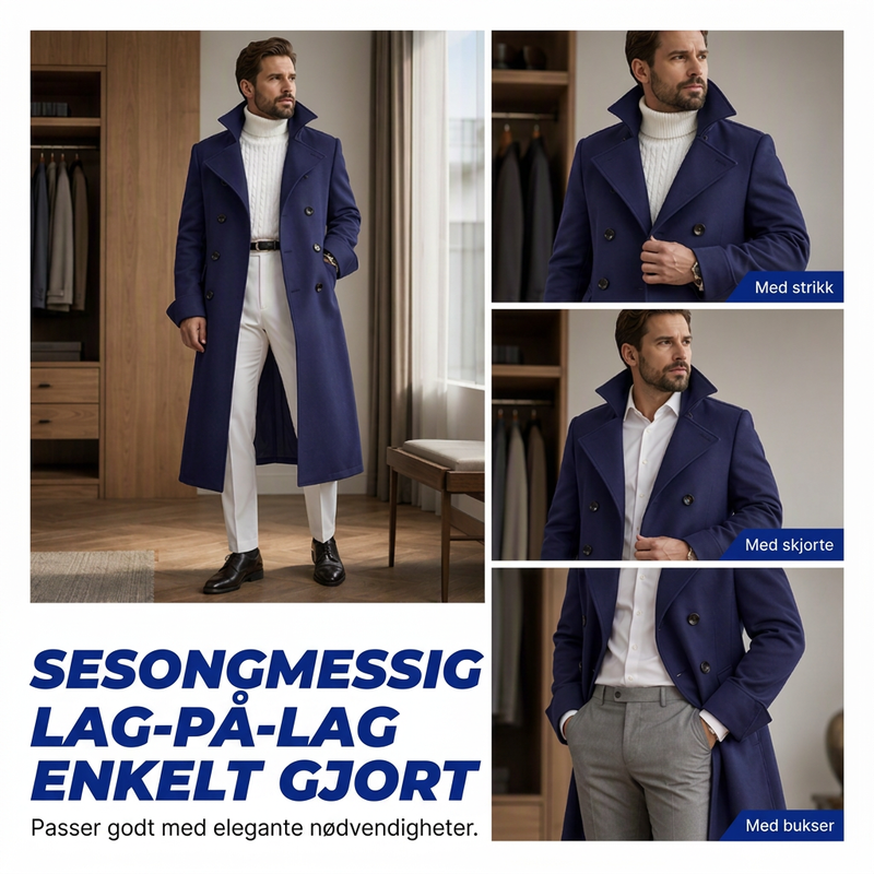 🔥 50% RABATT 🧥 Elegant Herrefrakk – Raffinert Passform, Behagelig Varme & 12 Farger