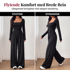 🔥 50% RABATT ✨ Jumpsuit med Firkantet Hals & Vide Ben – Elegant, Smigrende & Komfortabel