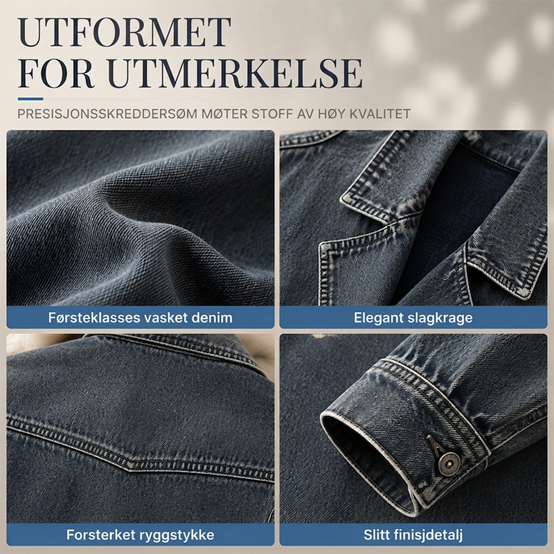 🔥 50% RABATT 👖 Denimjakke med Åpen Front til Dame – Myk, Avslappet & Enkel å Style
