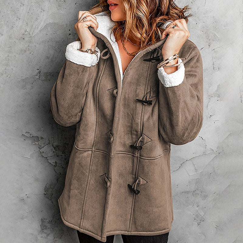 🔥 60% RABATT 🧥 Damejakke i Imitert Semsket Skinn med Plysjfôr – Myk, Varm & Elegant