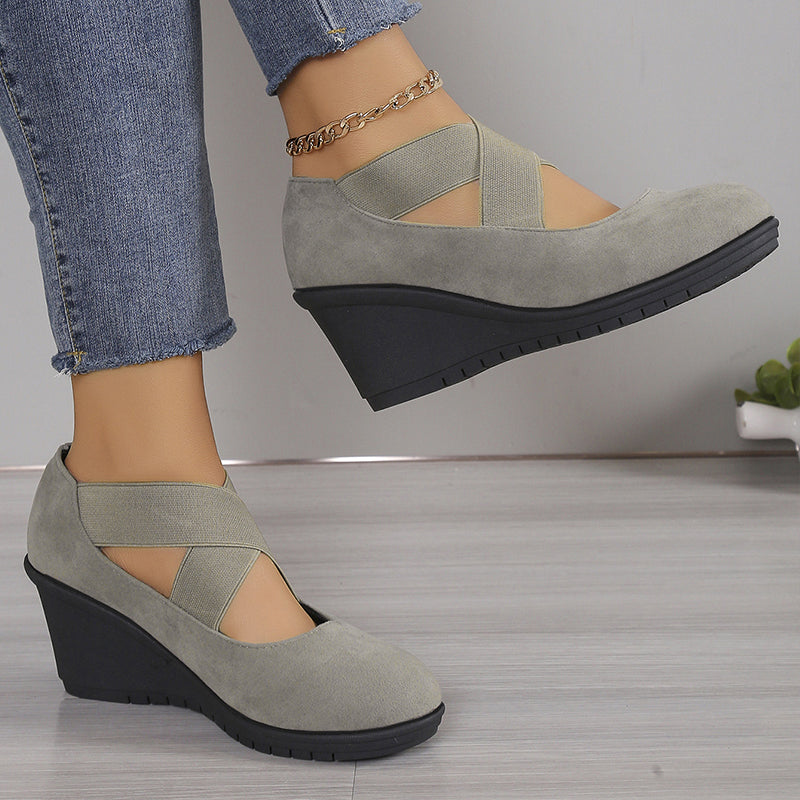 🔥 50 % RABATT👟 Slip-On Damesko med Kilehæl – Myk Såle & Komfortabel Passform