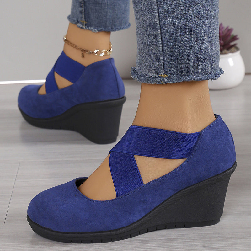 🔥 50 % RABATT👟 Slip-On Damesko med Kilehæl – Myk Såle & Komfortabel Passform