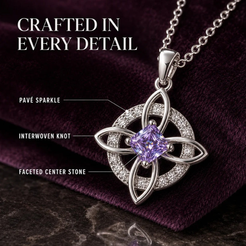 Elegant Celtic Knot Witch Knot Pendant Necklace