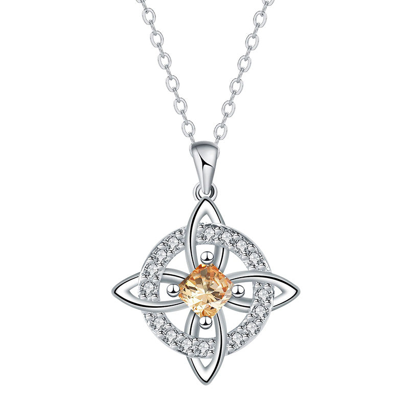 🔥 50 % RABATT 🎁 Personlig Witch Knot Halskjede med Fødselsstein – 12 Måneder
