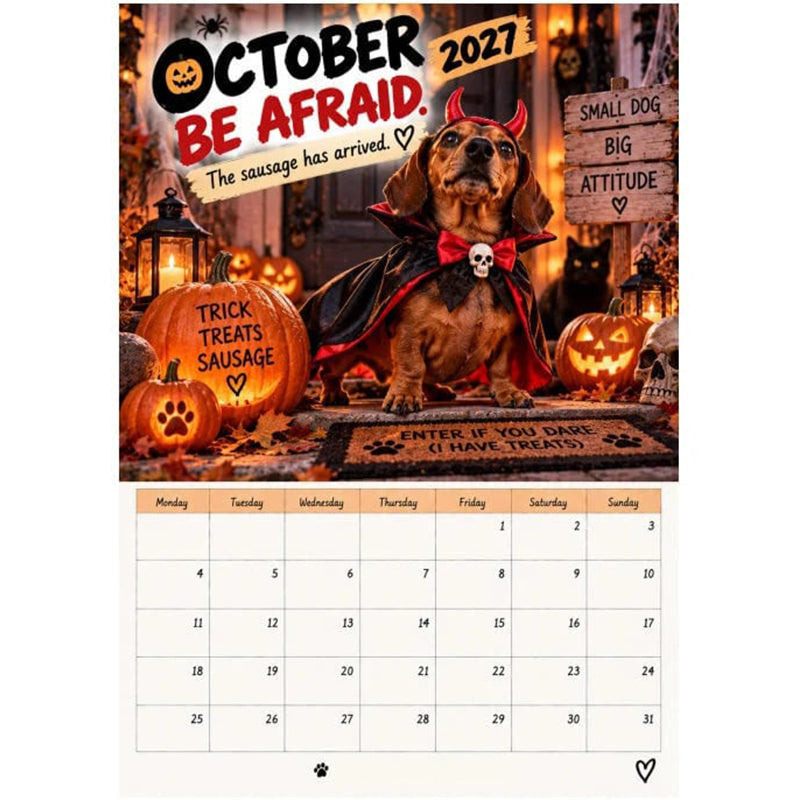 2027 Playful Dachshund Calendar
