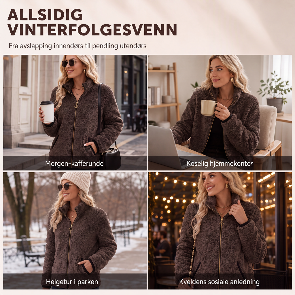 🔥 50 % RABATT 🧥 Lett Damejakke med Glidelås – Enkel Hverdagsstil & Praktiske Lommer