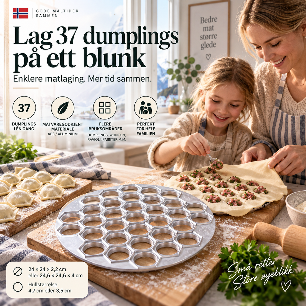 🔥 50% RABATT🥟 Lag 37 Dumplings På Sekunder – Praktisk Dumplingform for Familien