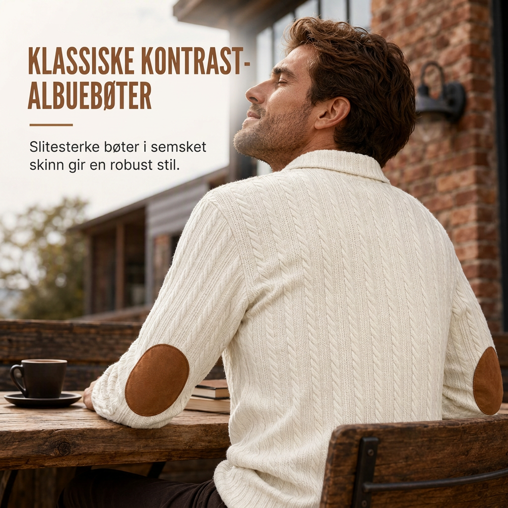 🍂 50% RABATT | Klassisk Kabelstrikk Genser For Menn – Elegant Høst & Vinterstil