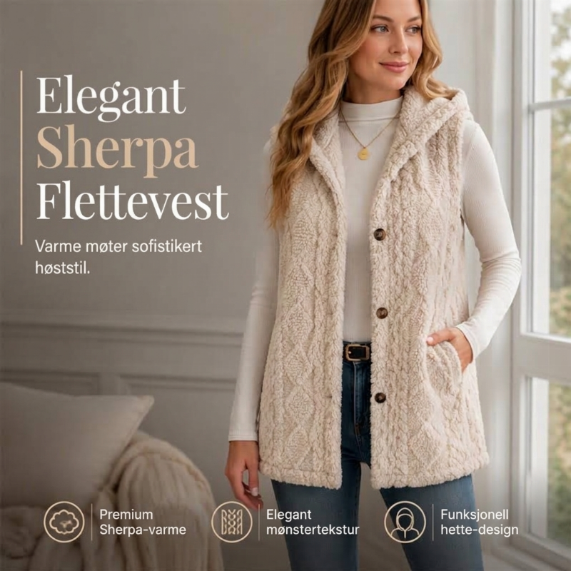 🤍 50% RABATT | Koselig Fleece Vest Med Hette – Perfekt For Kalde Dager