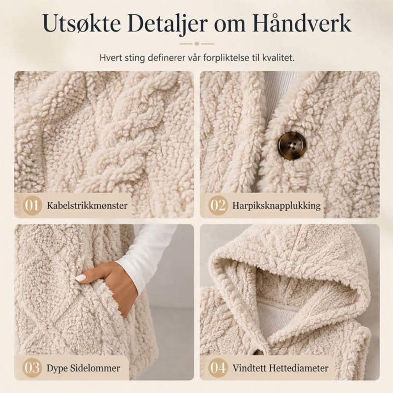 🤍 50% RABATT | Koselig Fleece Vest Med Hette – Perfekt For Kalde Dager