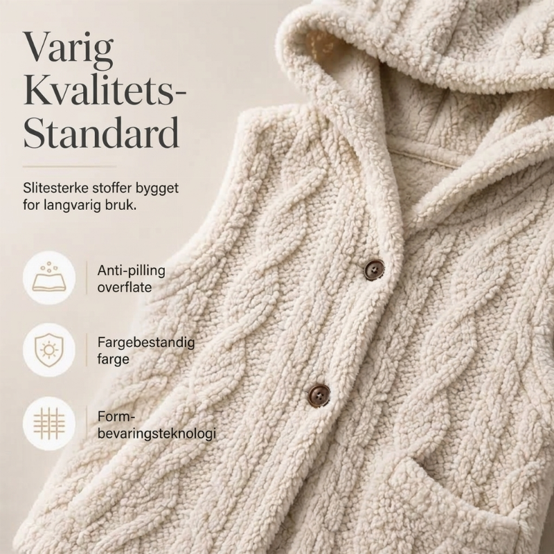 🤍 50% RABATT | Koselig Fleece Vest Med Hette – Perfekt For Kalde Dager