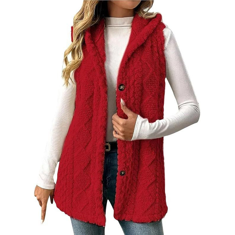 🤍 50% RABATT | Koselig Fleece Vest Med Hette – Perfekt For Kalde Dager