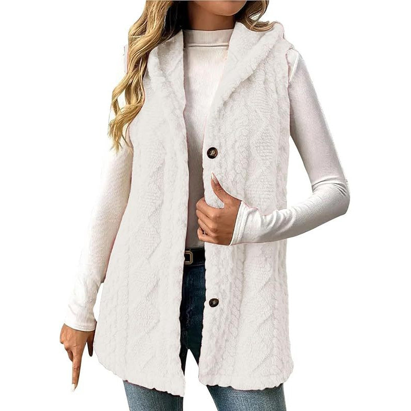 🤍 50% RABATT | Koselig Fleece Vest Med Hette – Perfekt For Kalde Dager