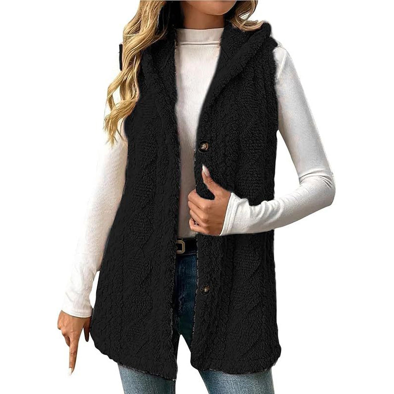 🤍 50% RABATT | Koselig Fleece Vest Med Hette – Perfekt For Kalde Dager