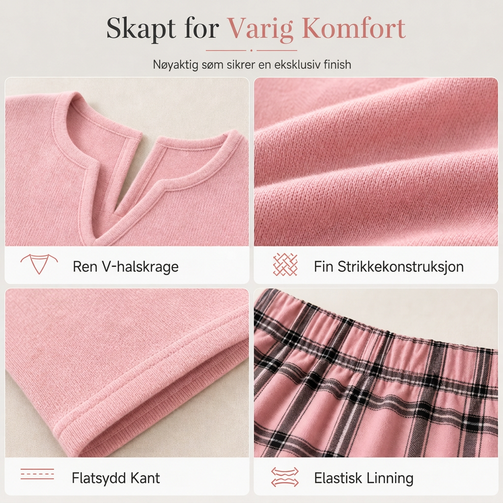 Sett med strikket topp og rutete leggings for kvinner