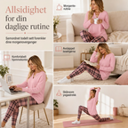 Sett med strikket topp og rutete leggings for kvinner