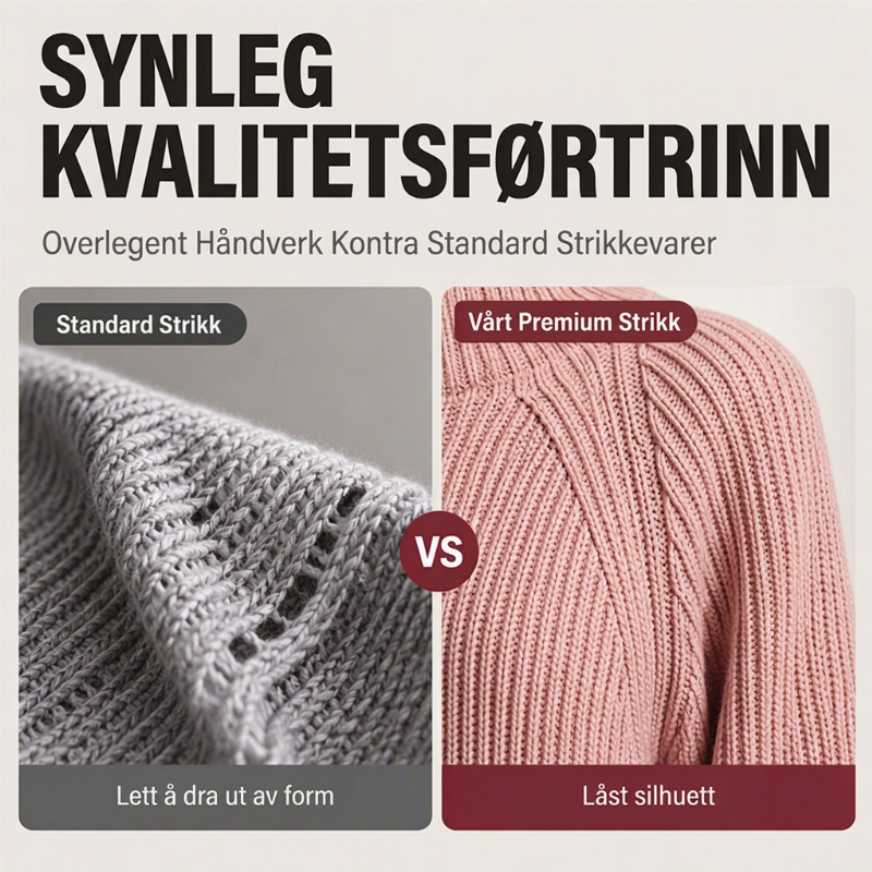 Dame koselig strikket kjole med rullekrage