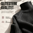 Dame koselig strikket kjole med rullekrage