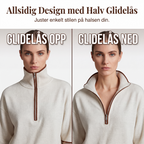 🔥 50% RABATT | 2-delt loungesett for dame – Halv glidelås & vide bukser