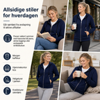 🔥 50% RABATT 👚| Premium hettejakke for dame – Hel glidelås & sikre glidelåslommer