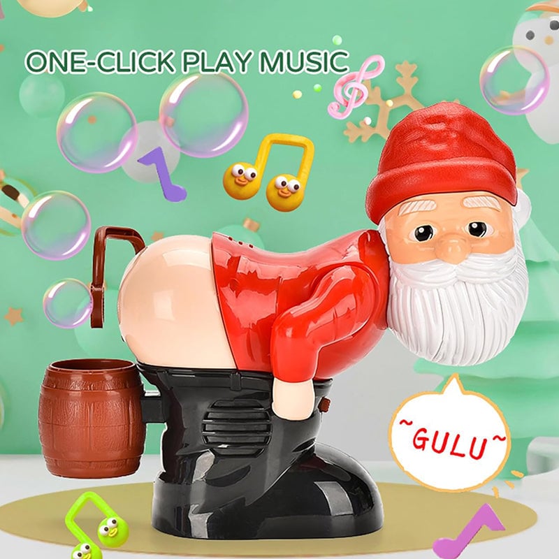🎅 50% RABATT | Morsom nisse-boblemaskin – Bobler, musikk & lys til jul