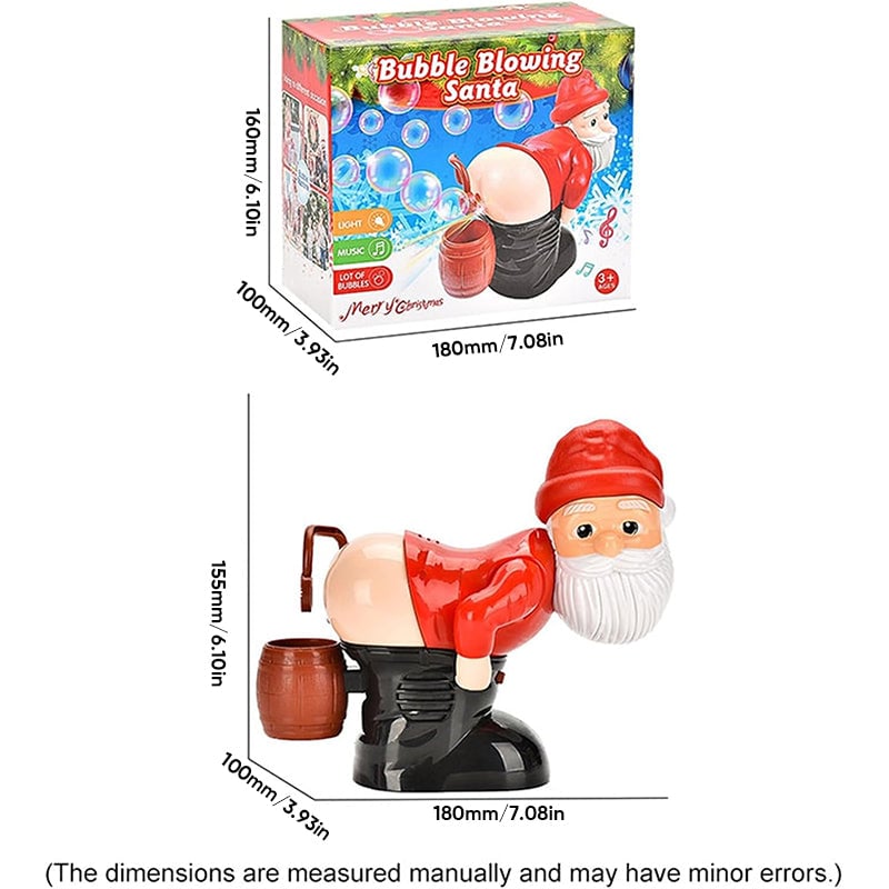 🎅 50% RABATT | Morsom nisse-boblemaskin – Bobler, musikk & lys til jul