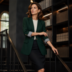 🔥 50% RABATT | Elegant blazer med stripete oppbrettsmansjetter