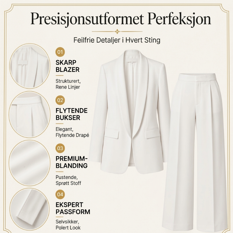 🔥 50% RABATT | Elegant blazer- og buksesett med sjalskrage