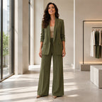 🔥 50% RABATT | Elegant blazer- og buksesett med sjalskrage