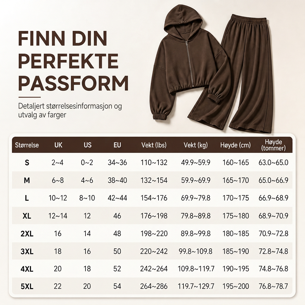 🔥 50% RABATT | Mykt 2-delt loungesett med hette og vide bukser