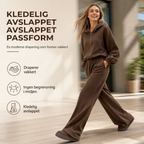 🔥 50% RABATT | Mykt 2-delt loungesett med hette og vide bukser