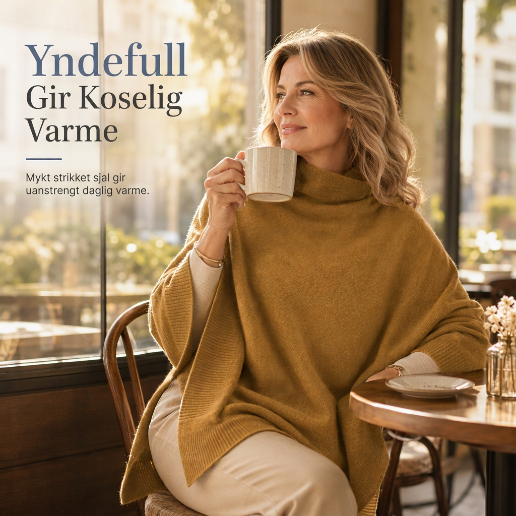 🔥 50% RABATT | Elegant strikket sjal med løs og flatterende passform