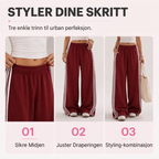 🔥 50% RABATT | Vide joggebukser med sidestriper og høy midje