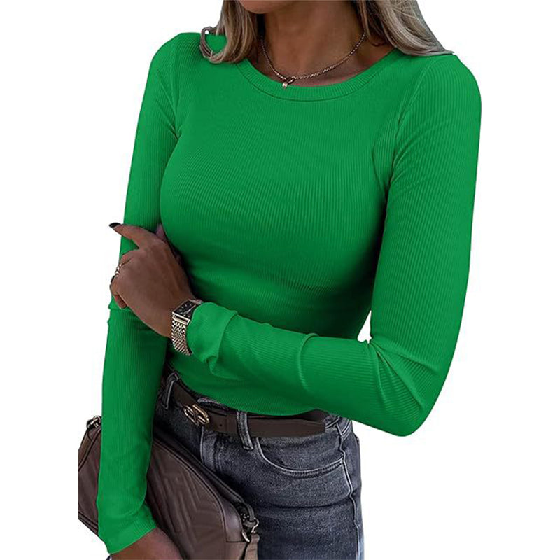🔥 50% RABATT | Figursydd ribbestrikket topp med rund hals – myk & elastisk