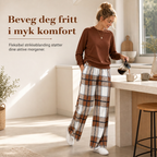 🔥 50% RABATT | Mykt 2-delt loungesett med rund hals & vide bukser