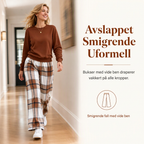 🔥 50% RABATT | Mykt 2-delt loungesett med rund hals & vide bukser