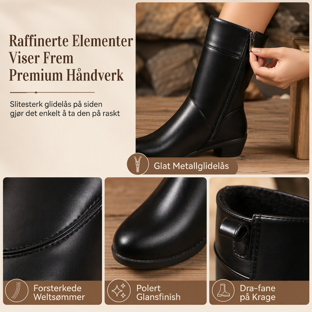 🔥 50% RABATT | Fleecefôrede vinterstøvler med blokkhæl – varme & elegante