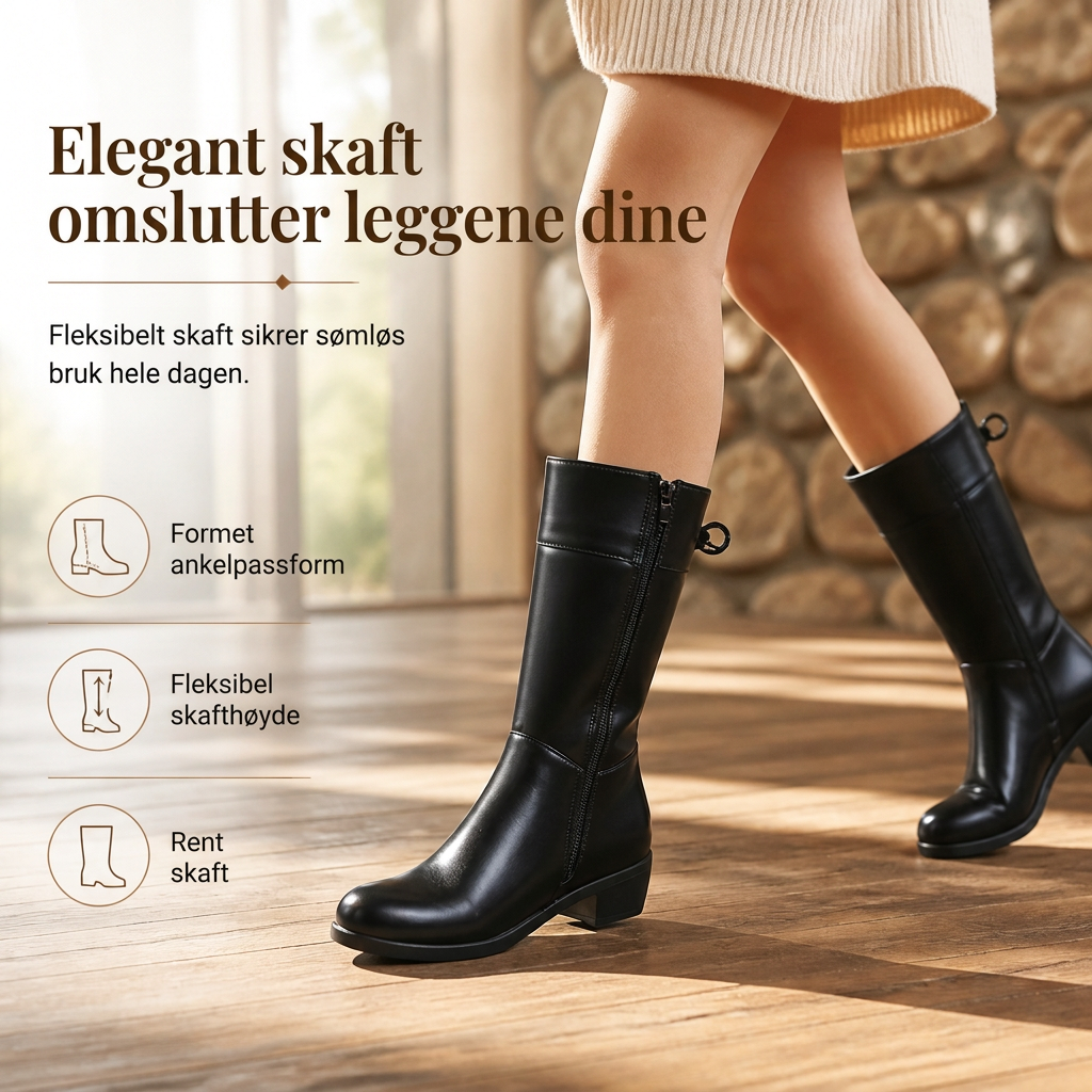 🔥 50% RABATT | Fleecefôrede vinterstøvler med blokkhæl – varme & elegante