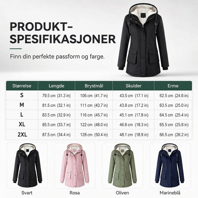 🔥 50% RABATT | Varm parkakåpe med hette – komfortabel & allsidig