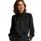 🔥 50% RABATT | Elegant bluse med knytehals & lange ermer