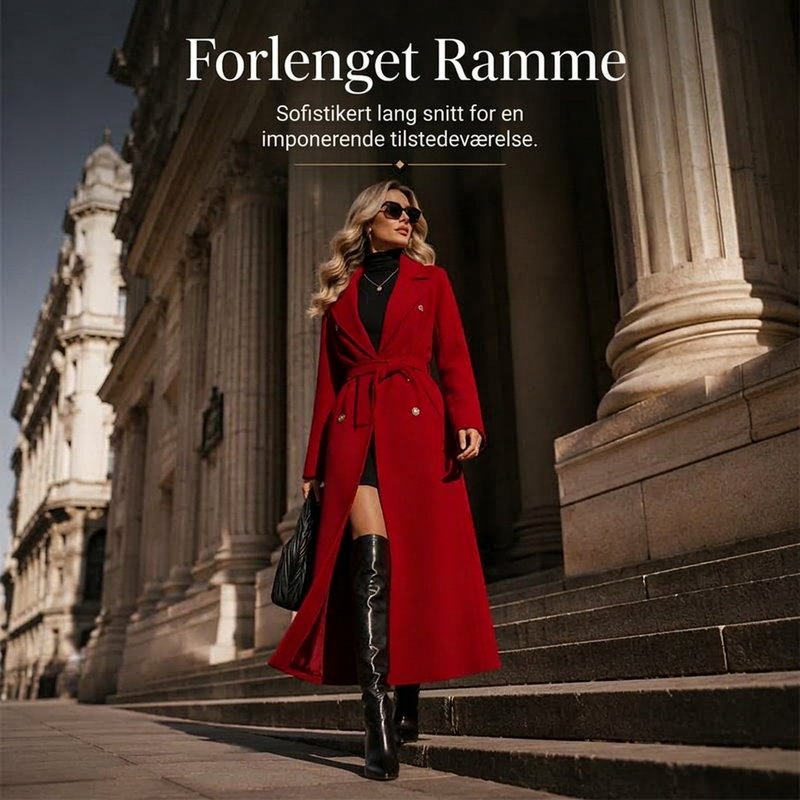 🔥 50% RABATT | Elegant lang trenchcoat med belte – dobbeltspent & tidløs
