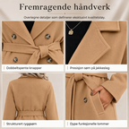 🔥 50% RABATT | Elegant lang trenchcoat med belte – dobbeltspent & tidløs