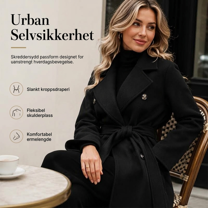 🔥 50% RABATT | Elegant lang trenchcoat med belte – dobbeltspent & tidløs