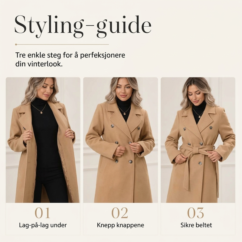 🔥 50% RABATT | Elegant lang trenchcoat med belte – dobbeltspent & tidløs
